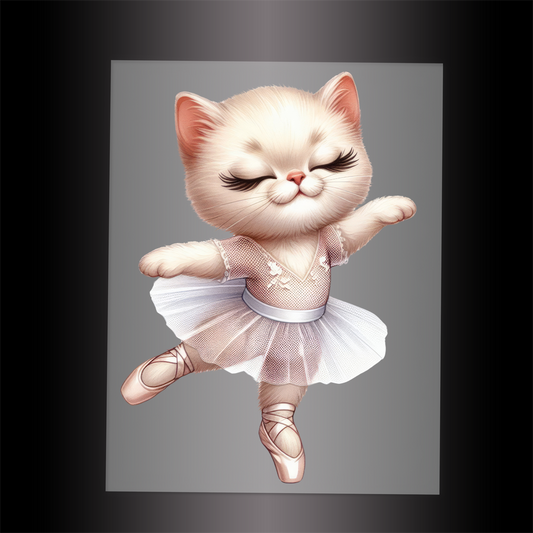 (DTF-10666) BALLERINA KITTEN - Garment Transfer