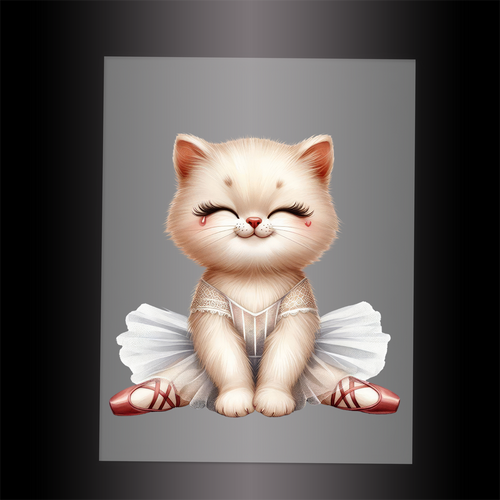 (DTF-10668) BALLERINA KITTEN - Garment Transfer
