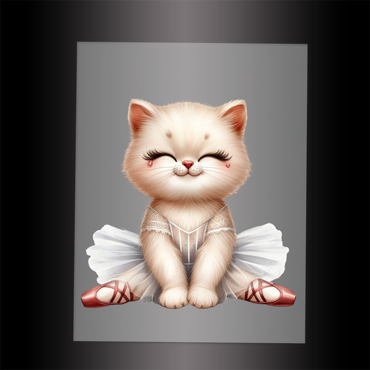 (DTF-10668) BALLERINA KITTEN - Garment Transfer