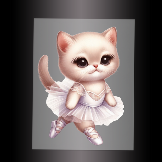 (DTF-10669) BALLERINA KITTEN - Garment Transfer