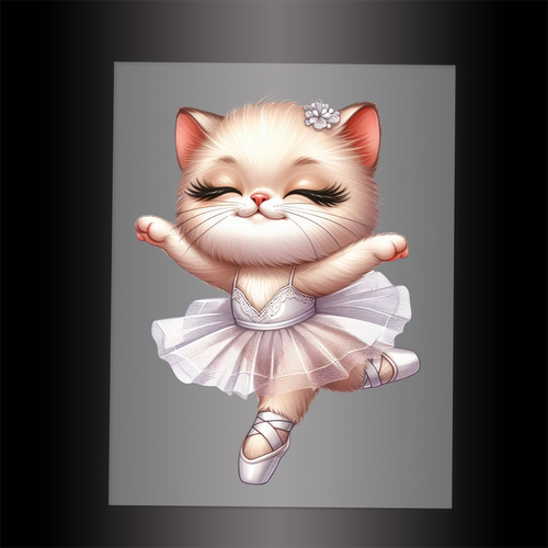 (DTF-10670) BALLERINA KITTEN - Garment Transfer
