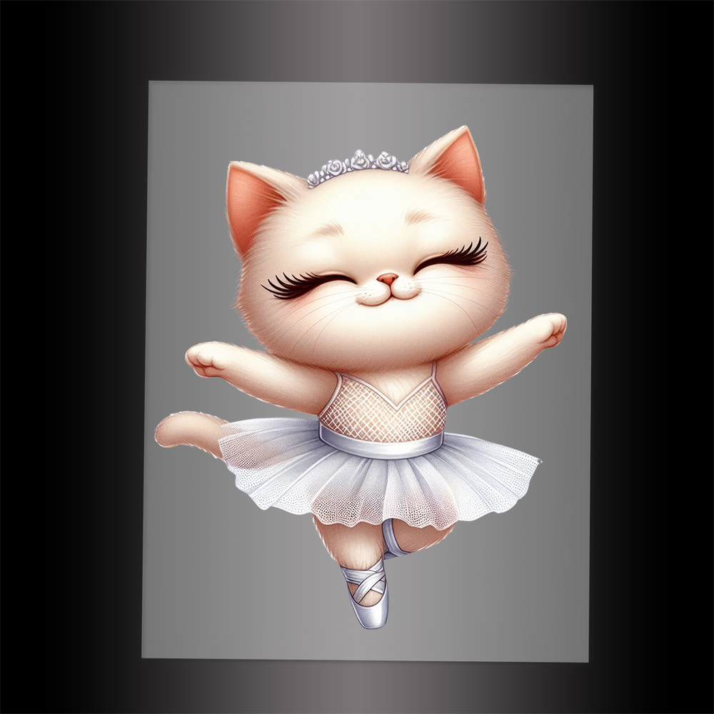 (DTF-10671) BALLERINA KITTEN - Garment Transfer