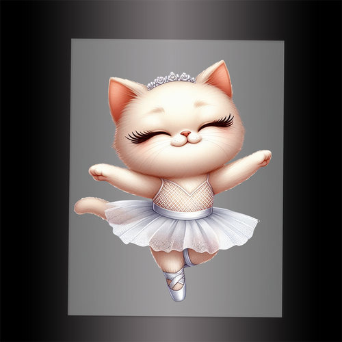 (DTF-10671) BALLERINA KITTEN - Garment Transfer