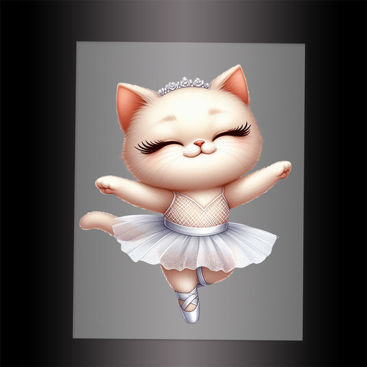 (DTF-10671) BALLERINA KITTEN - Garment Transfer