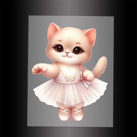 (DTF-10672) BALLERINA KITTEN - Garment Transfer