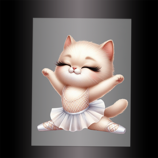(DTF-10673) BALLERINA KITTEN - Garment Transfer