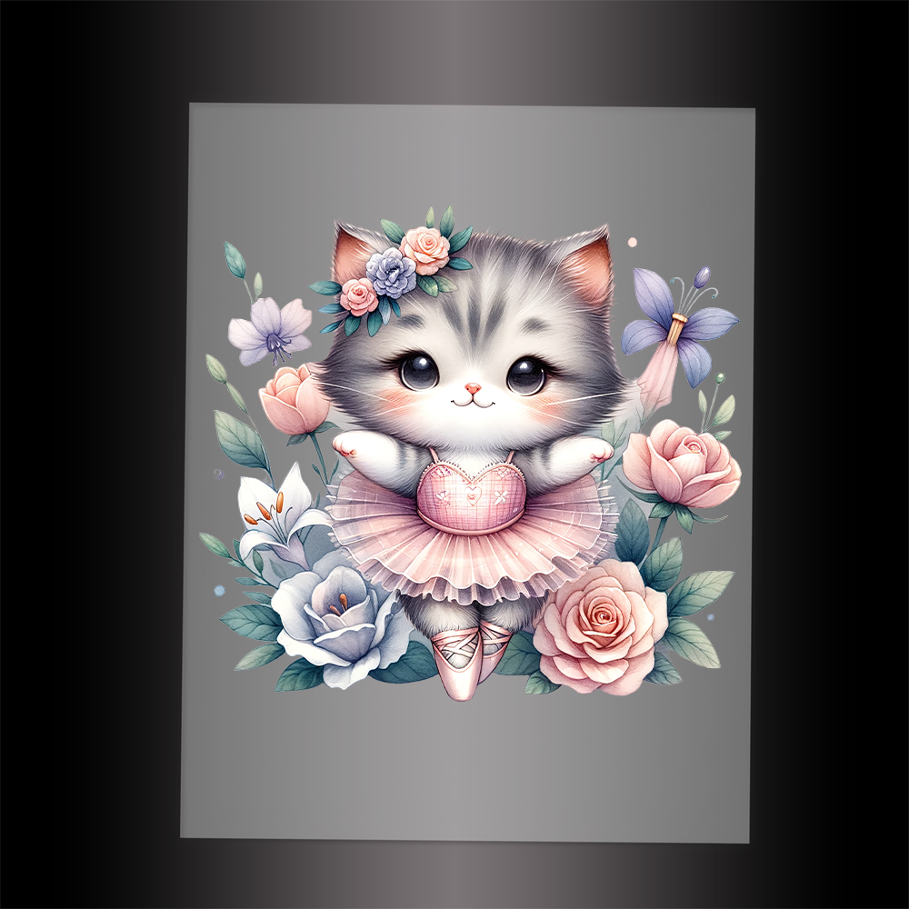 (DTF-10674) BALLERINA KITTEN - Garment Transfer