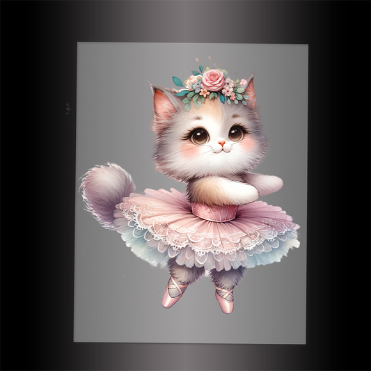 (DTF-10675) BALLERINA KITTEN - Garment Transfer