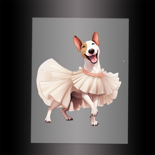 (DTF-10805) BALLERINA BULL TERRIER - Garment Transfer