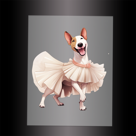 (DTF-10805) BALLERINA BULL TERRIER - Garment Transfer