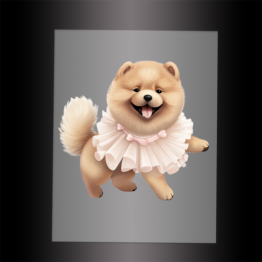 (DTF-10807) BALLERINA CHOW CHOW - Garment Transfer