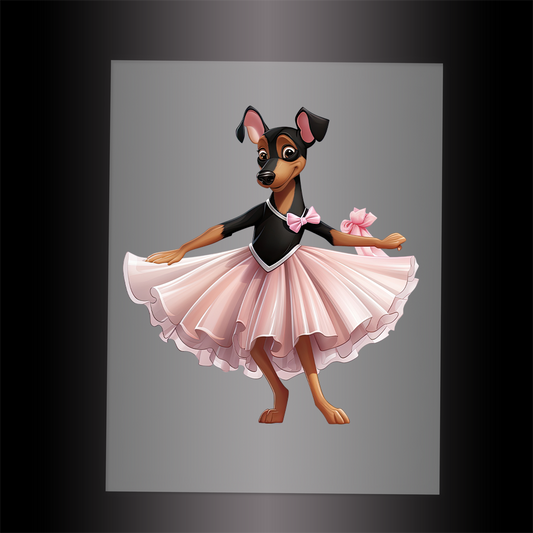 (DTF-10811) BALLERINA DOBERMAN - Garment Transfer