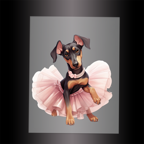 (DTF-10812) BALLERINA DOBERMAN - Garment Transfer