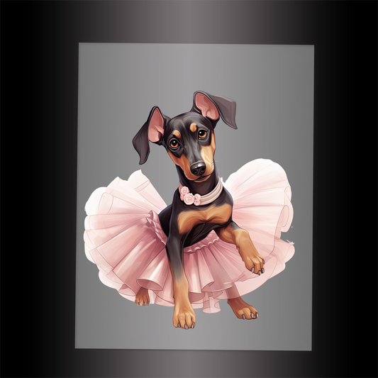 (DTF-10812) BALLERINA DOBERMAN - Garment Transfer