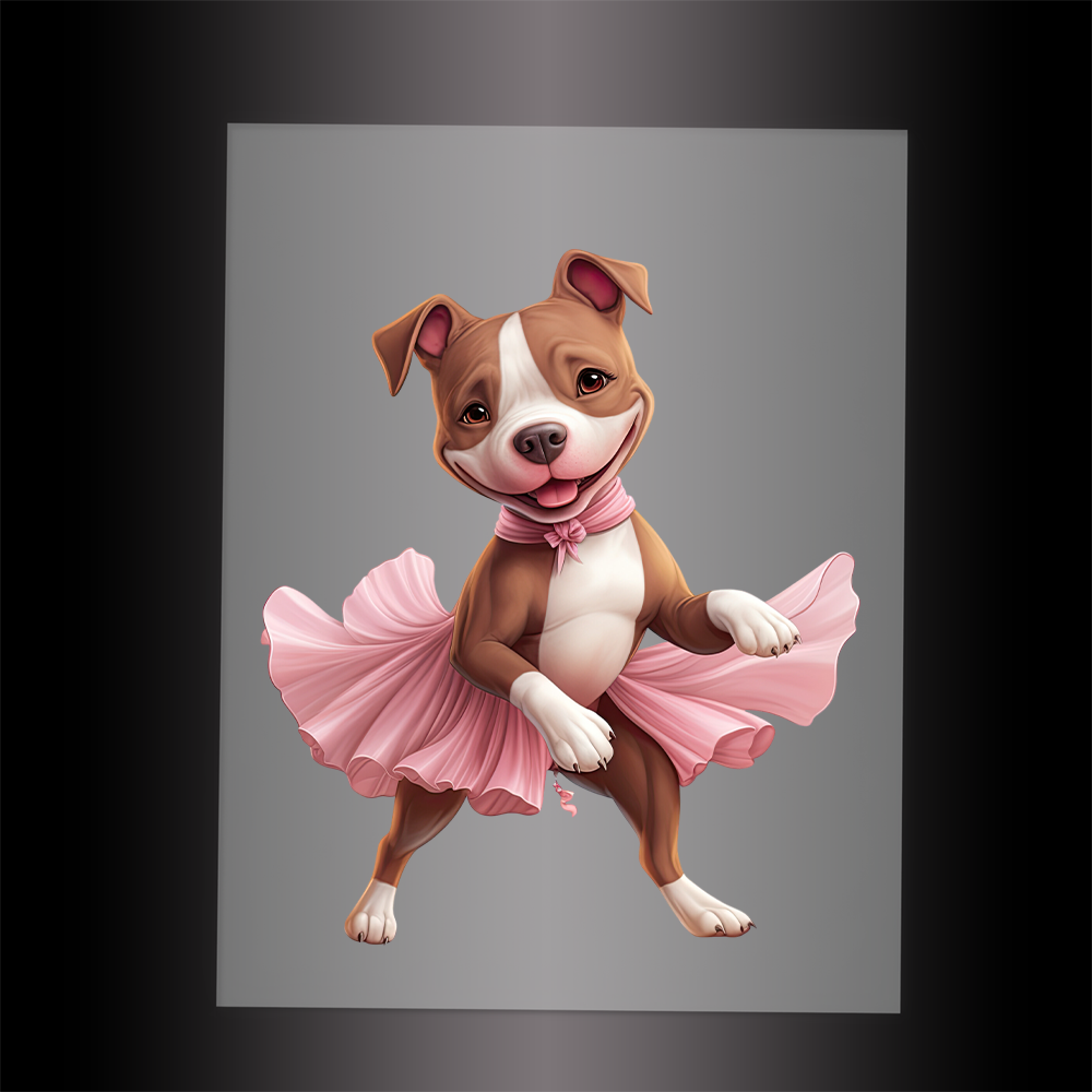 (DTF-10816) BALLERINA PITBULL - Garment Transfer