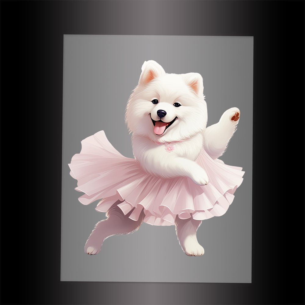 (DTF-10821) BALLERINA SAMOYED - Garment Transfer