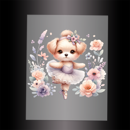 (DTF-10840) BALLERINA PUPPY - Garment Transfer