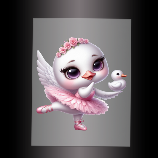 (DTF-11030) BALLERINA DUCKLING - Garment Transfer