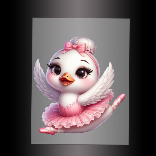 (DTF-11033) BALLERINA DUCKLING - Garment Transfer