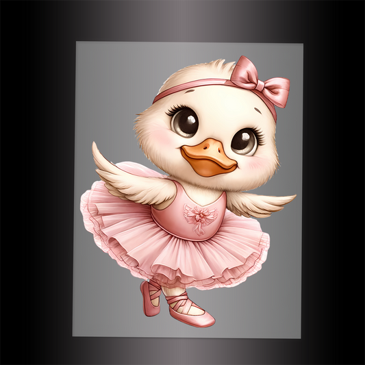 (DTF-11038) BALLERINA DUCKLING - Garment Transfer