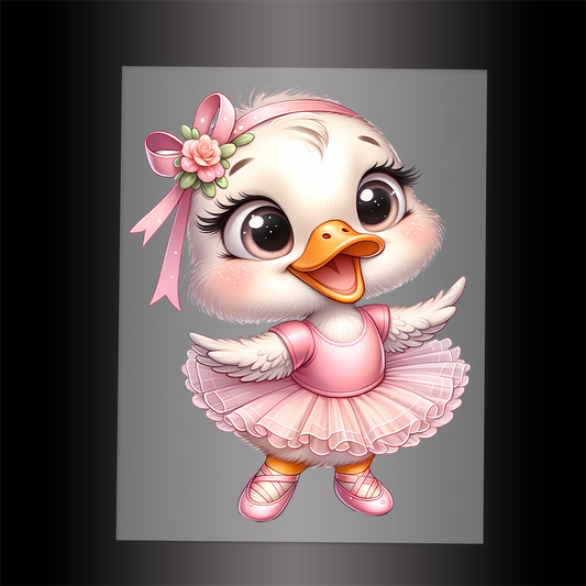 (DTF-11041) BALLERINA DUCKLING - Garment Transfer