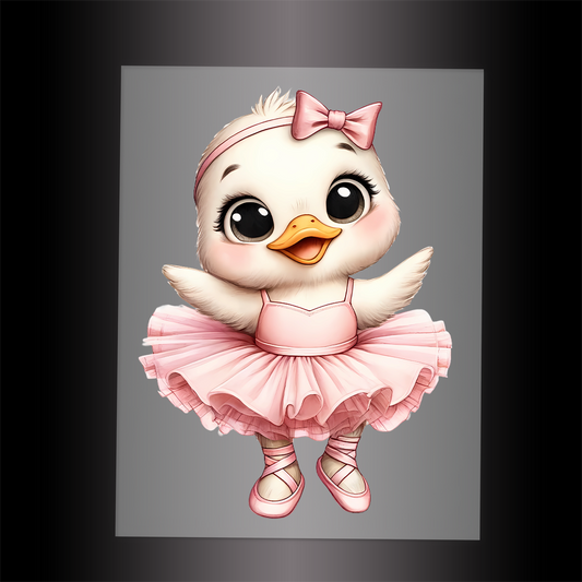 (DTF-11042) BALLERINA DUCKLING - Garment Transfer