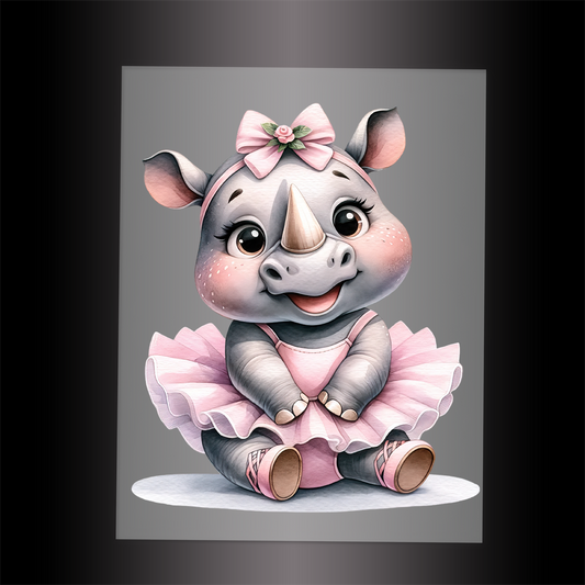 (DTF-11503) BALLERINA RHINO - Garment Transfer