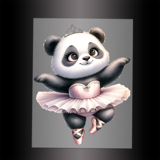 (DTF-11800) BALLERINA PANDA- Garment Transfer