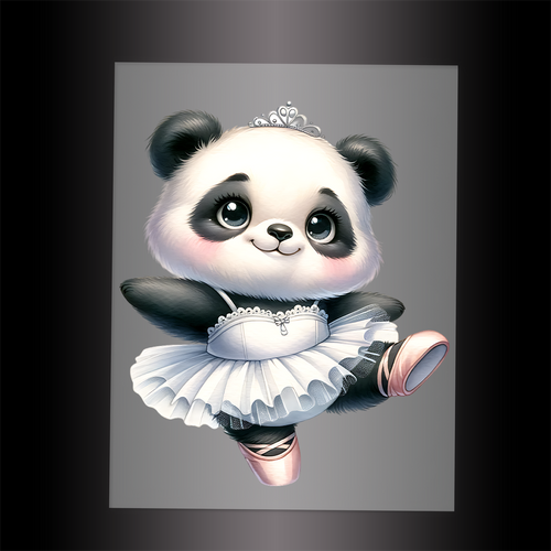 (DTF-11801) BALLERINA PANDA- Garment Transfer