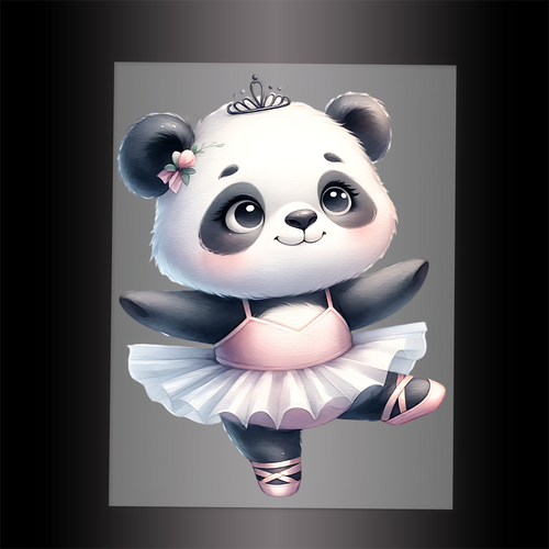 (DTF-11802) BALLERINA PANDA- Garment Transfer