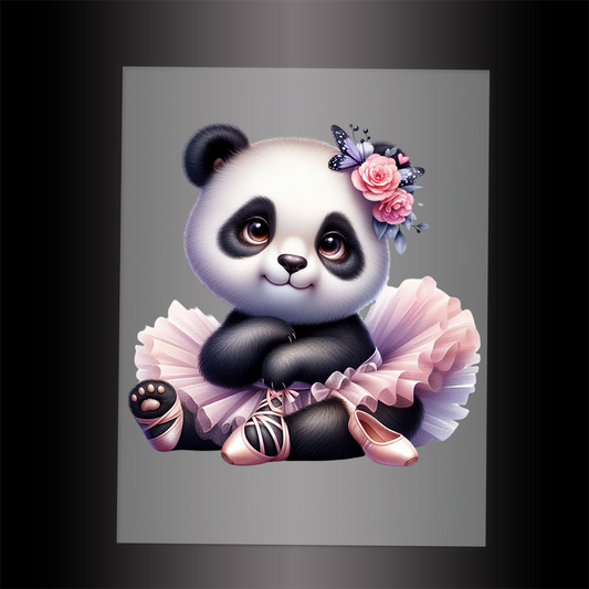 (DTF-11804) BALLERINA PANDA- Garment Transfer