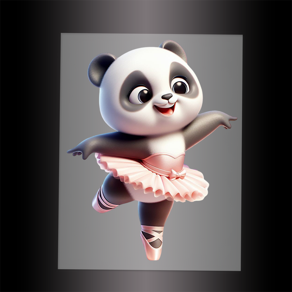 (DTF-11807) BALLERINA PANDA- Garment Transfer