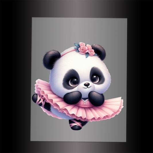 (DTF-11808) BALLERINA PANDA- Garment Transfer