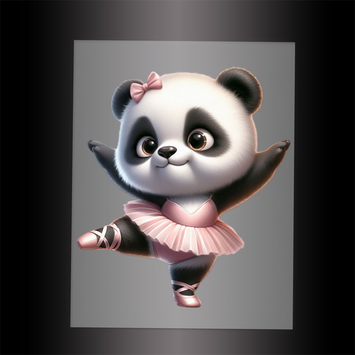 (DTF-11809) BALLERINA PANDA- Garment Transfer