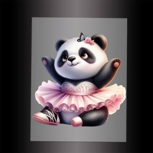 (DTF-11811) BALLERINA PANDA- Garment Transfer