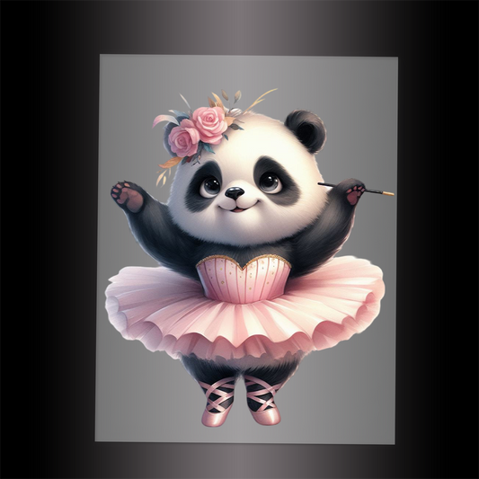 (DTF-11812) BALLERINA PANDA- Garment Transfer