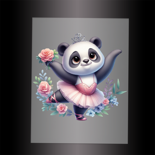 (DTF-11813) BALLERINA PANDA- Garment Transfer