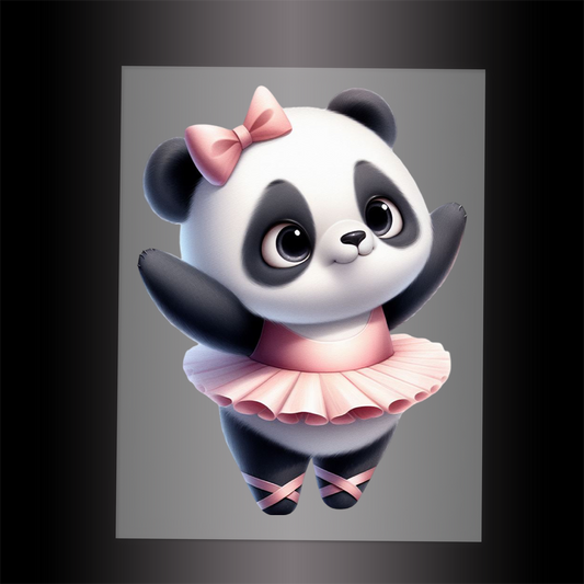 (DTF-11814) BALLERINA PANDA- Garment Transfer