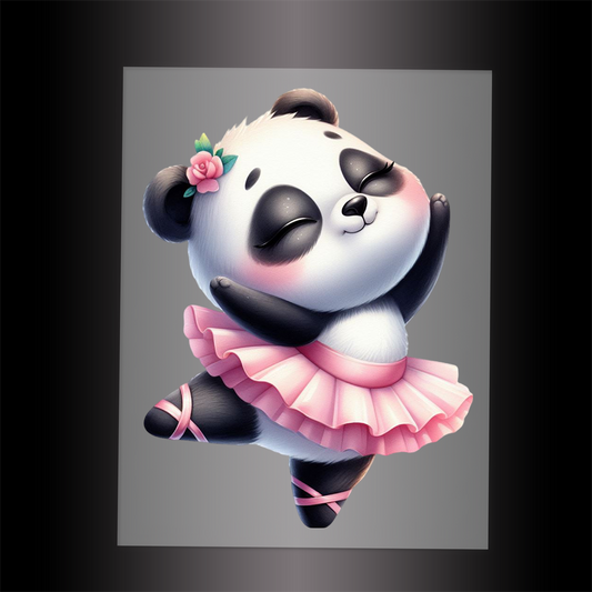 (DTF-11815) BALLERINA PANDA- Garment Transfer