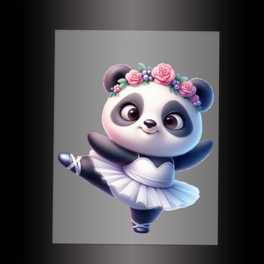 (DTF-11819) BALLERINA PANDA- Garment Transfer
