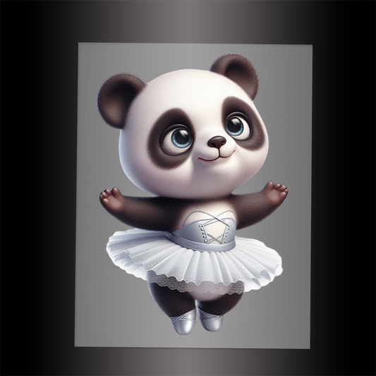 (DTF-11821) BALLERINA PANDA- Garment Transfer