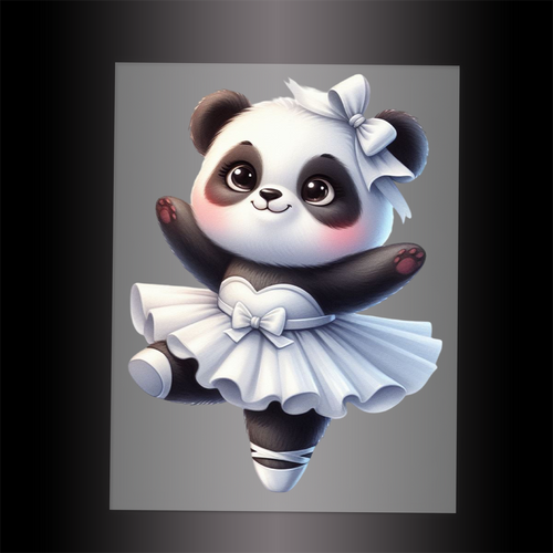 (DTF-11822) BALLERINA PANDA- Garment Transfer