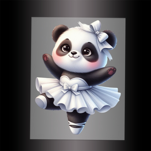 (DTF-11822) BALLERINA PANDA- Garment Transfer