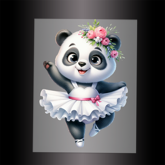(DTF-11824) BALLERINA PANDA- Garment Transfer