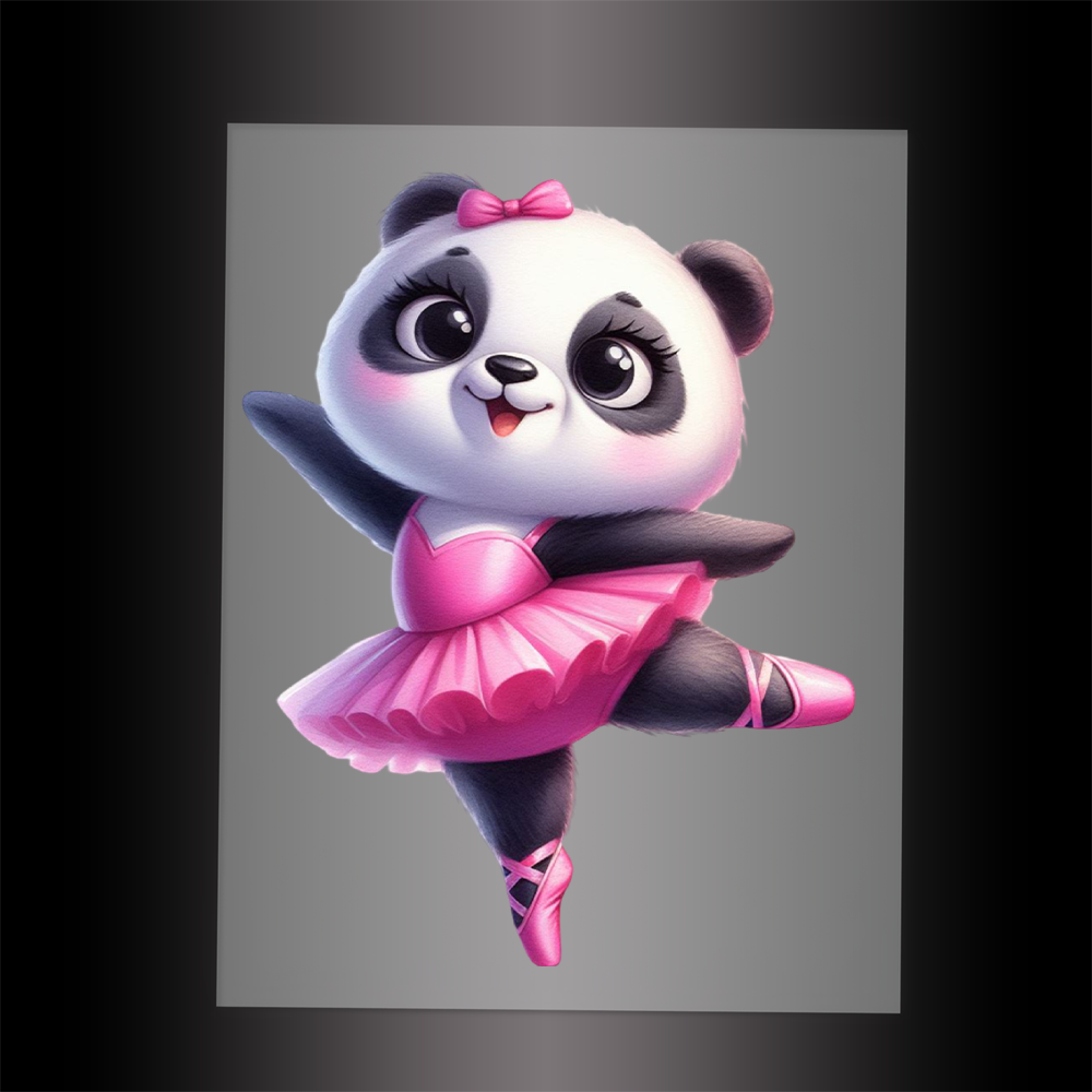 (DTF-11825) BALLERINA PANDA- Garment Transfer