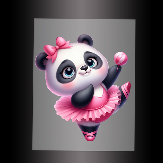 (DTF-11826) BALLERINA PANDA- Garment Transfer