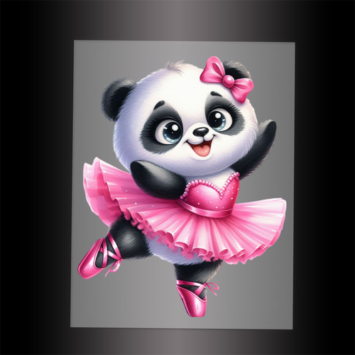 (DTF-11828) BALLERINA PANDA- Garment Transfer