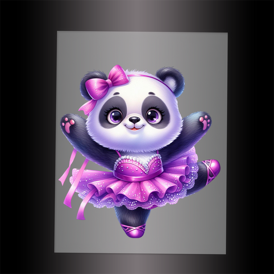 (DTF-11832) BALLERINA PANDA- Garment Transfer