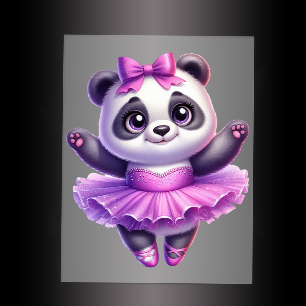 (DTF-11833) BALLERINA PANDA- Garment Transfer