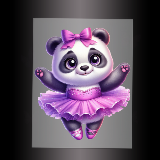 (DTF-11833) BALLERINA PANDA- Garment Transfer